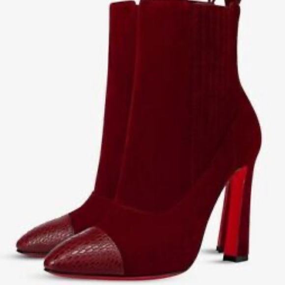 CHRISTIAN LOUBOUTIN Me in the 90s Burgundy Boot 38 - Picture 2 of 12